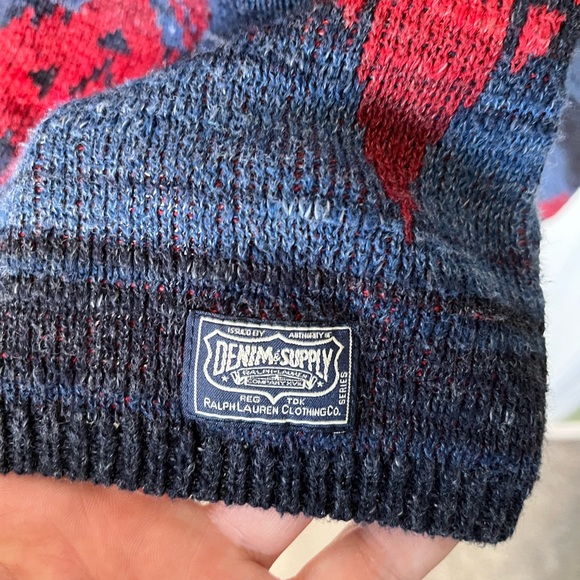Vintage Ralph Lauren Denim & Supply Cotton Henley Sweater Aztec Southwestern - Picture 11 of 13